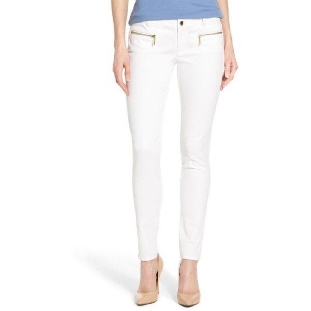 ✨Michael Kors Zip Detail Skinny Off White Sz 8 Jeans✨